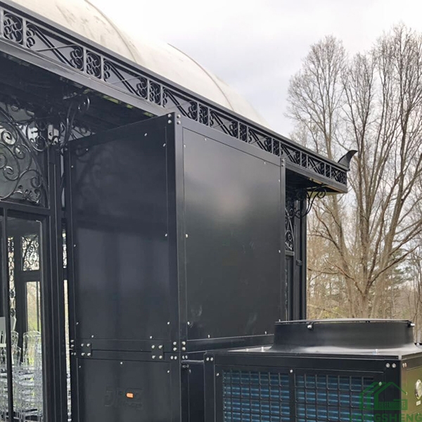 Outdoor steel Frame glass garden greenhouse